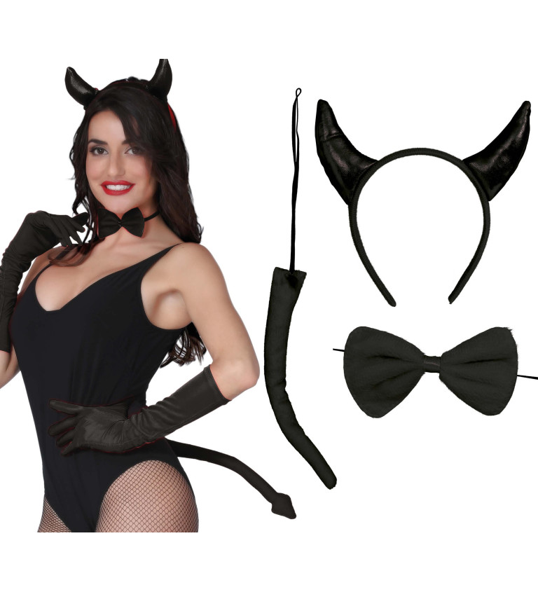 Černý ďábelský set 3 kusy