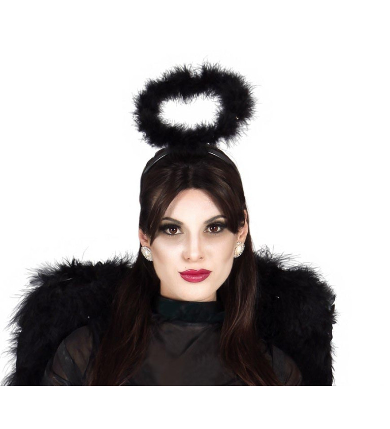 Černý andělský halo čelenka