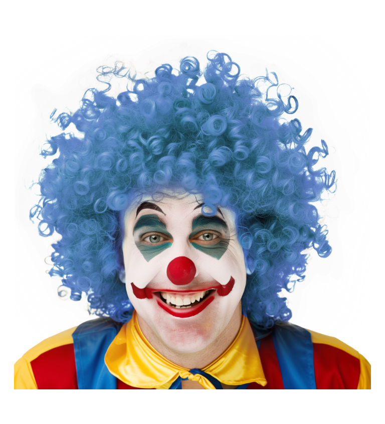 Paruka pánská afro, modrá