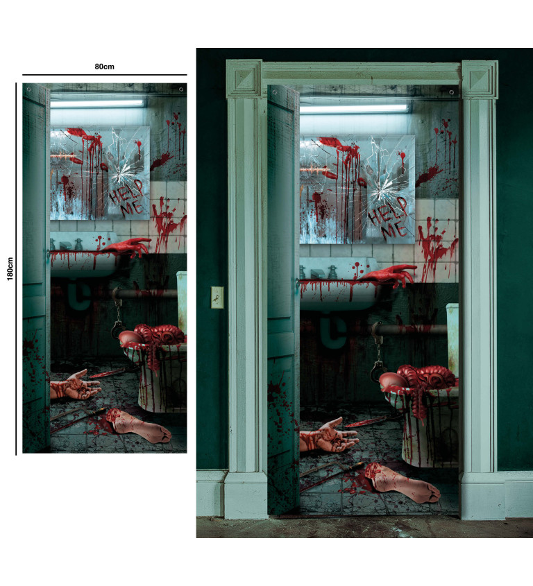 Dekorace krvavých dveří WC