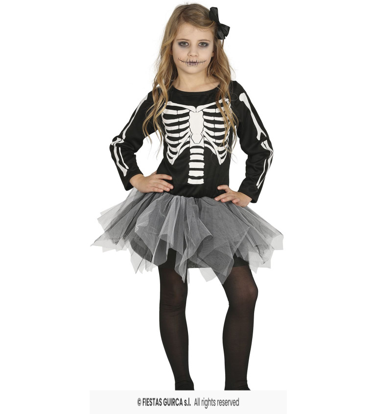 Dětský kostým kostlivec tutu