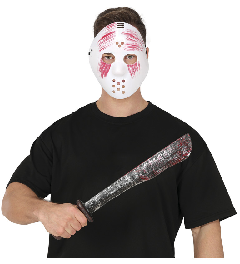 Bílá maska s mačetou