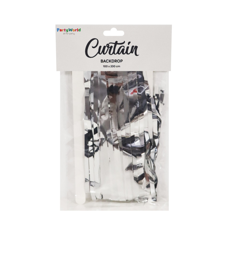 Party závěs fóliový stříbrný