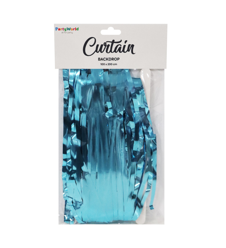 Party závěs fóliový světle modrý