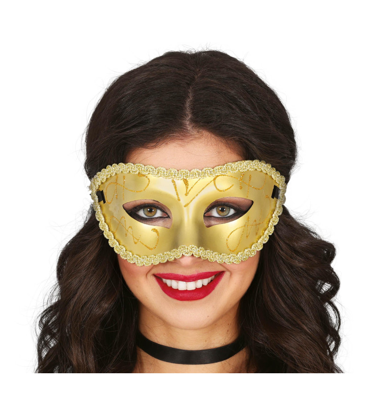 Škraboška - zlatá