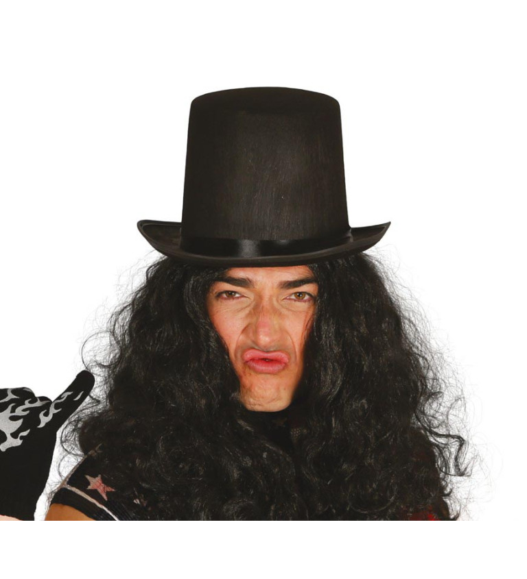 Vysoký filcový klobouk - černý