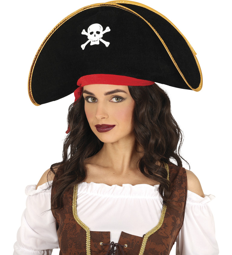 Sametový - pirátský klobouk