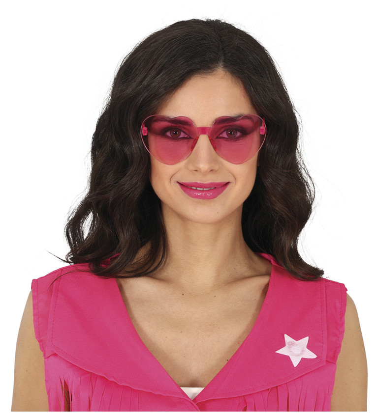 Růžové brýle - ve tvaru srdce