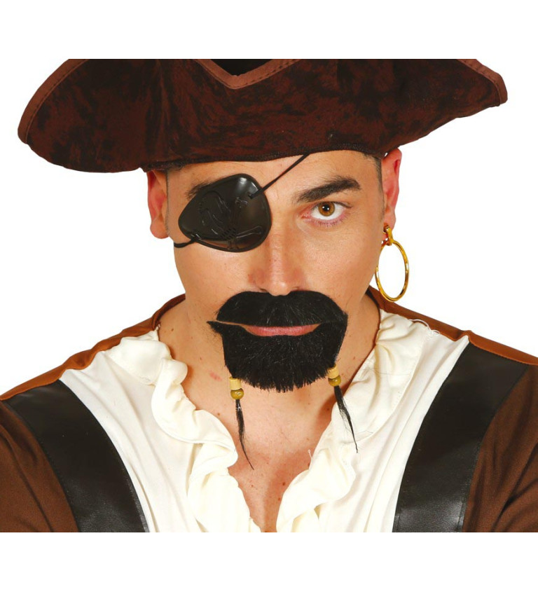 Pirátská sada - páska na oko a náušnice