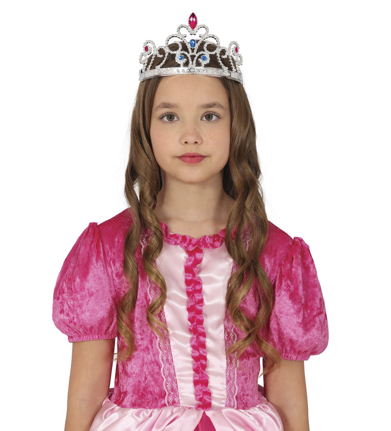 Stříbrná korunka - s drahokamy