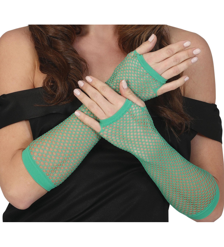 Síťované rukavice - zelené