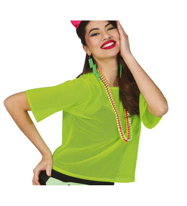 Neonově zelené - síťované tričko