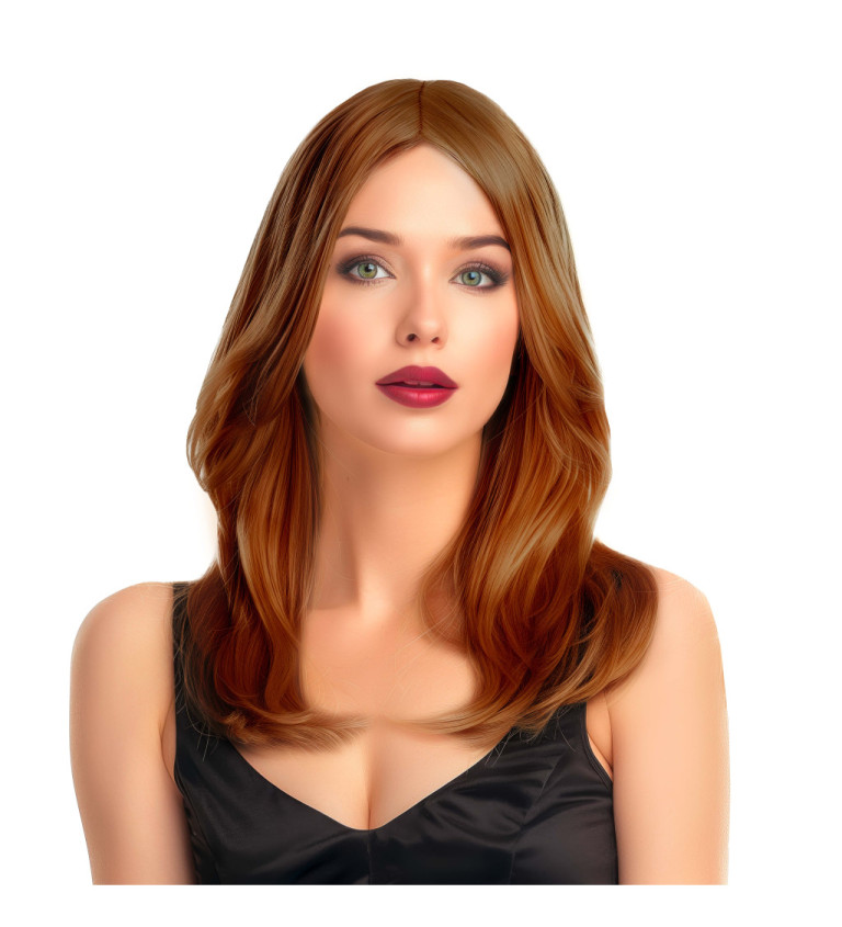 Paruka dámská vlnitá, světle hnědá