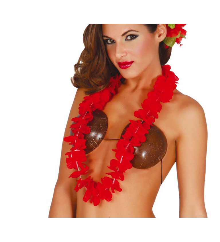 Havajský náhrdelník - červený