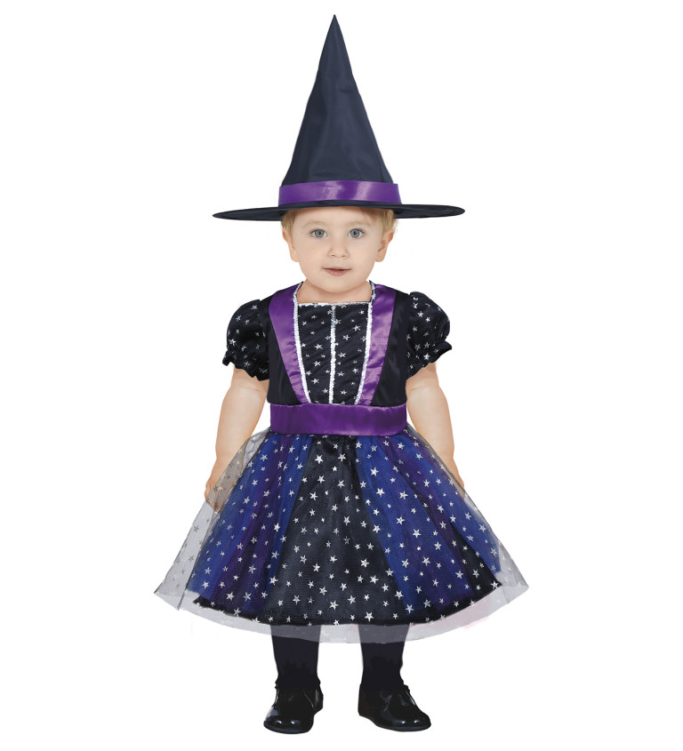 Dětský kostým čarodějnice s hvězdami
