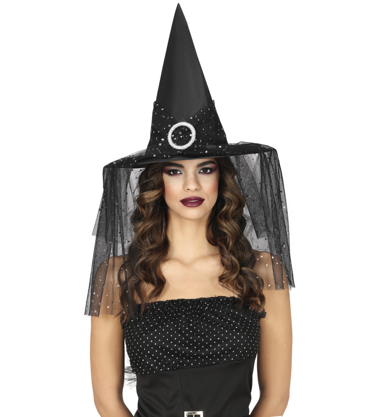 Špičatý klobouk s hvězdným motivem