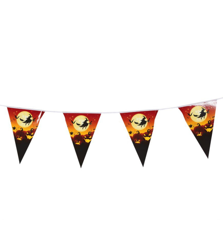 Vlaječková girlanda čarodějnice