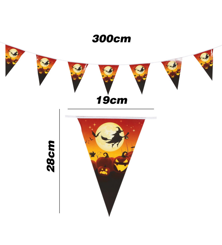 Vlaječková girlanda čarodějnice