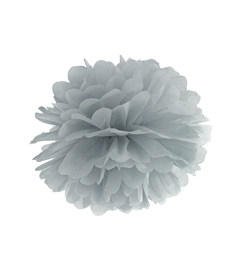 Papírový pom pom - Šedý