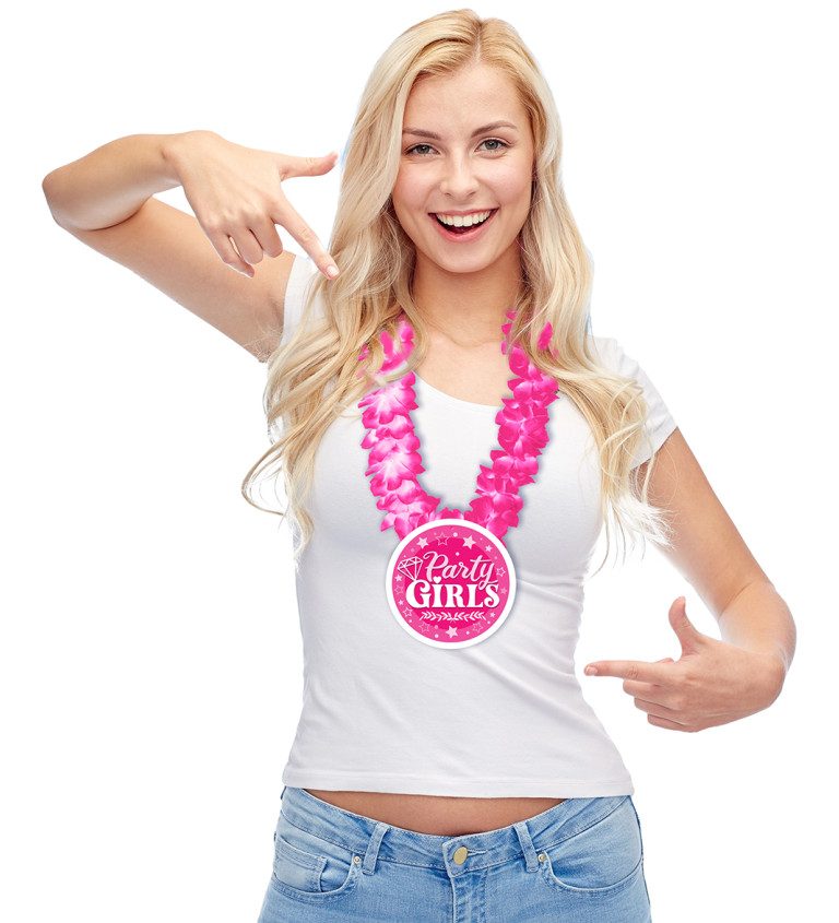 Havajský věnec - růžový "Party girls"