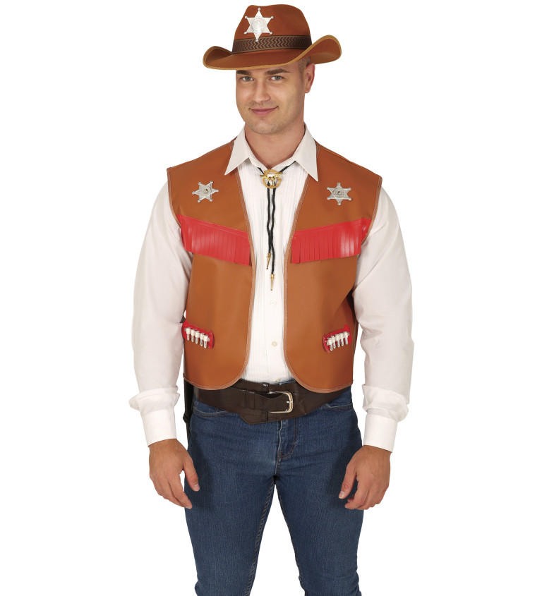 Kovbojská vesta - hnědá