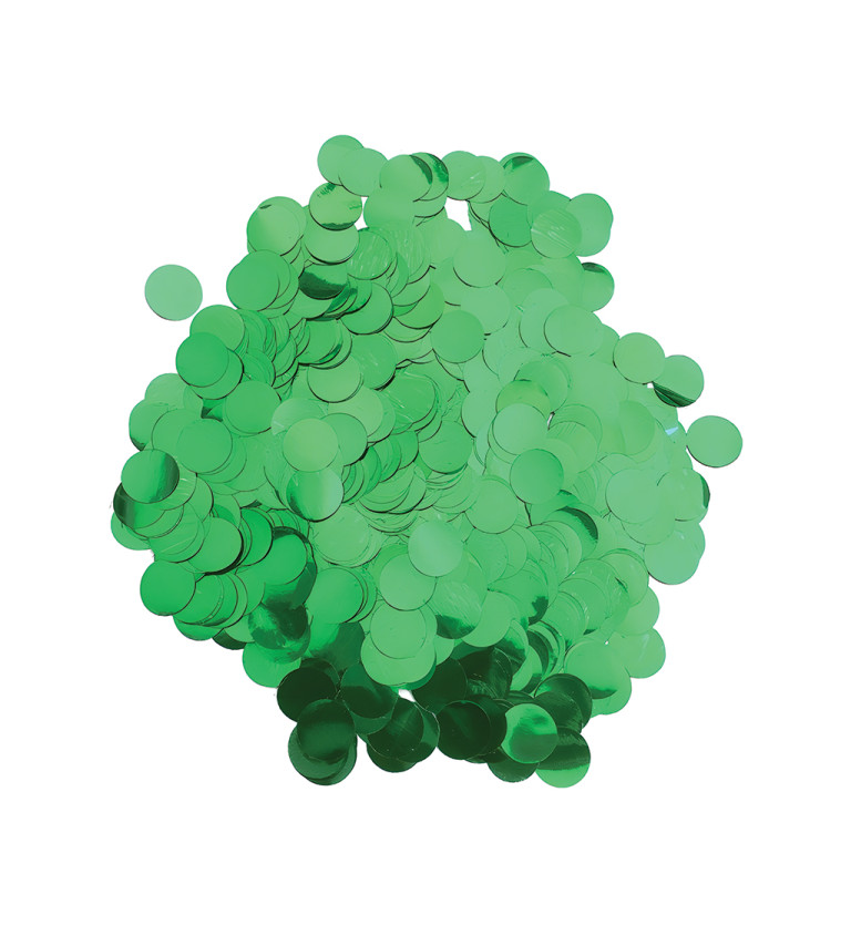 Metalické konfety - Zelené
