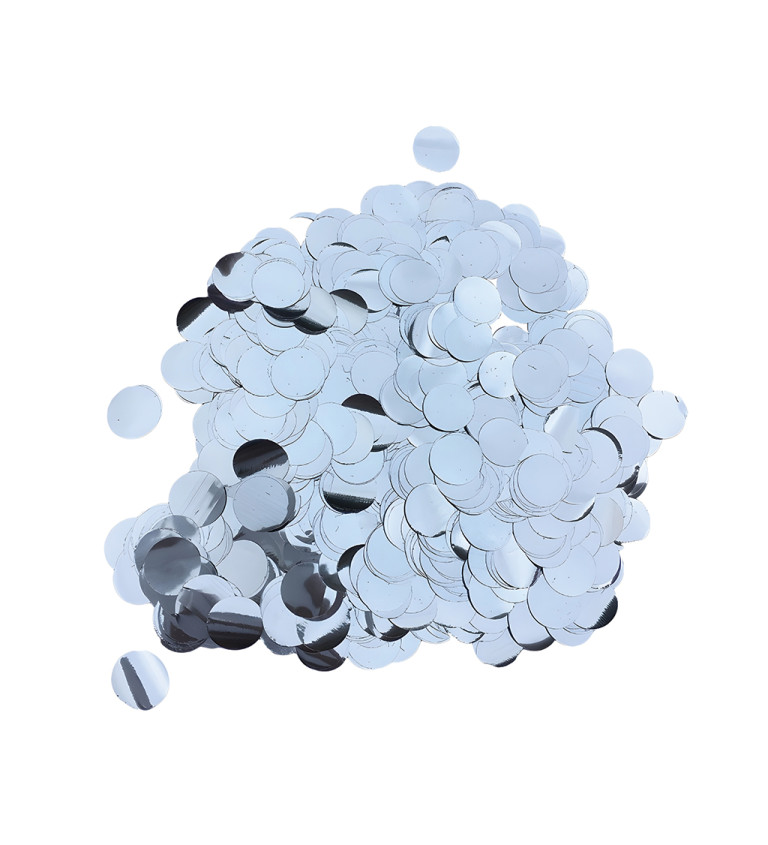 Metalické konfety - Stříbrné