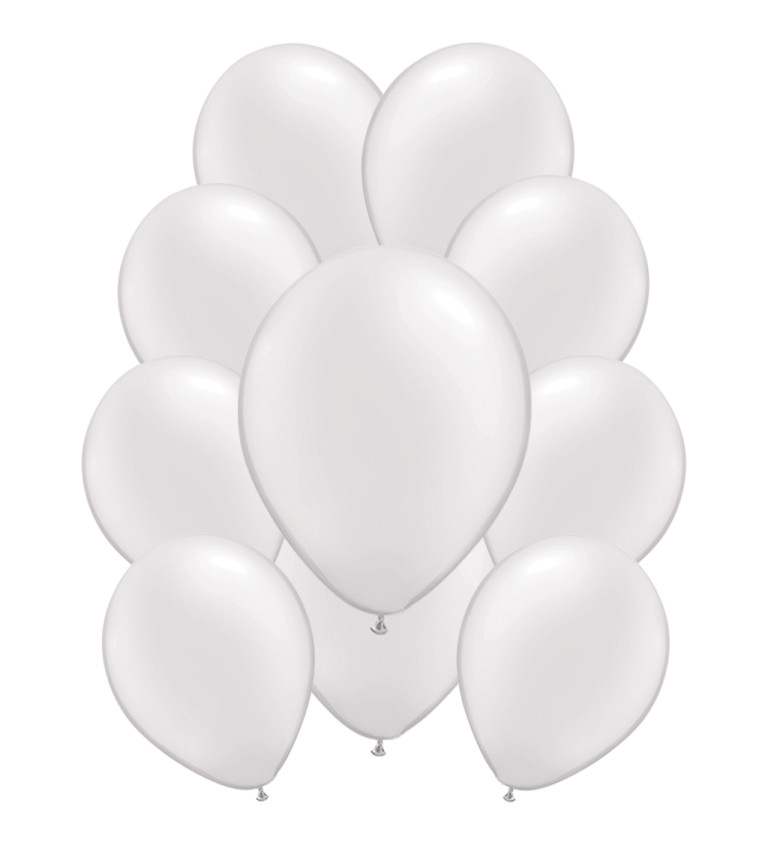 Latexové balónky metalické - Bílé
