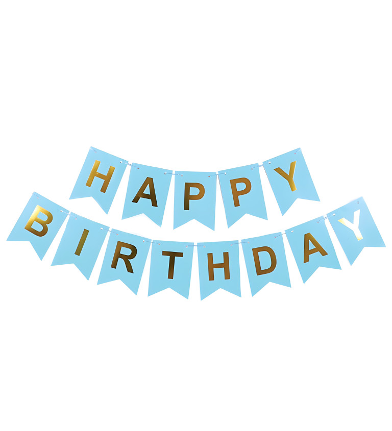 Happy birthday banner - modrý