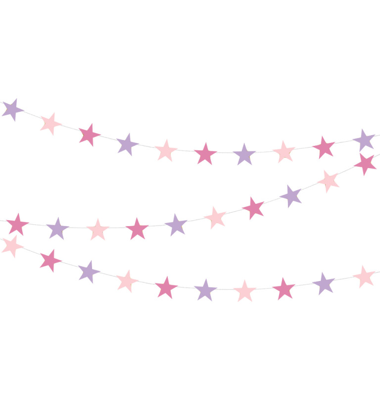 Girlanda hvězdy - Růžová
