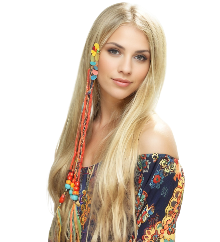 Paruka 80s hippie žena