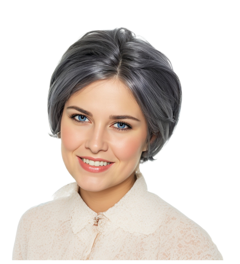 Paruka dámská babička s drdolem