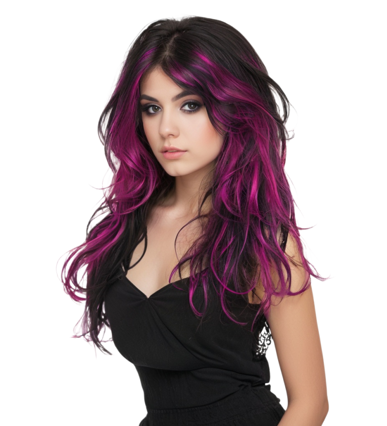 Paruka růžový melír