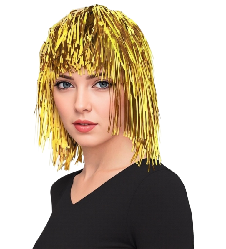 Dámská paruka - metalická zlatá