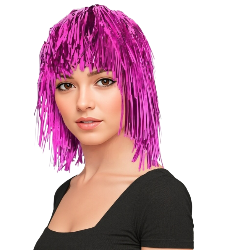 Dámská paruka - metalická růžová