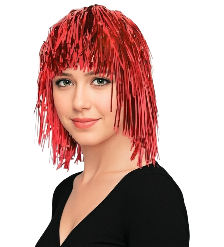 Dámská paruka - metalická červená