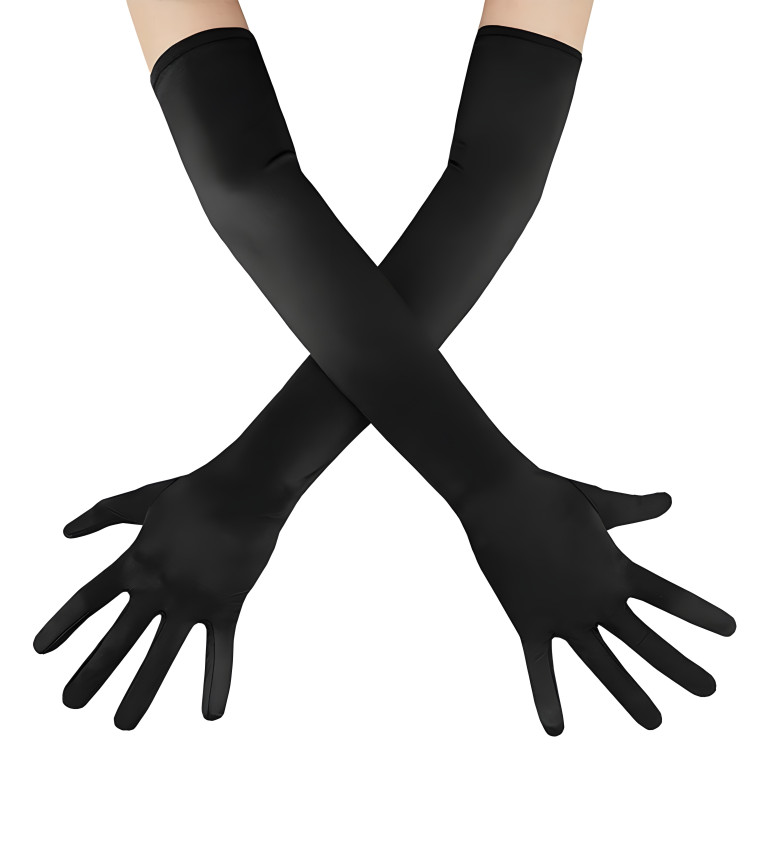 Dlouhé rukavice - černé