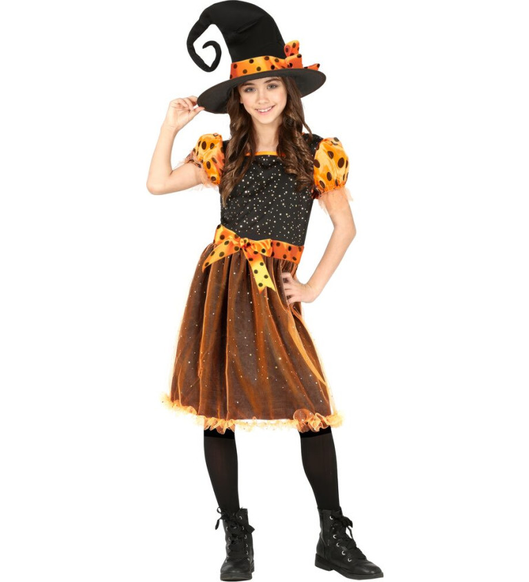 Dětský kostým - Oranžová čarodějnice